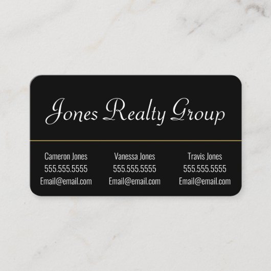 3 namen QR-code Logo | Zwart Modern Visitekaartje (Voorkant)