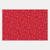 3 Namen, Rood & Gingerbread Man Patronen Vakantie Inpakpapier Vel (Voorkant 3)