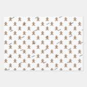 3 Namen, Rood & Gingerbread Man Patronen Vakantie Inpakpapier Vel (Voorkant 2)