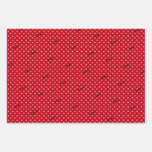 3 Namen, Rood & Gingerbread Man Patronen Vakantie Inpakpapier Vel (Voorkant)