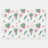 3 Namen, Rood & Groen 19x29 Kerstmis Inpakpapier Vel (Voorkant 3)