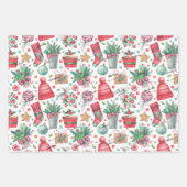 3 Namen, Rood & Groen 19x29 Kerstmis Inpakpapier Vel (Voorkant 2)