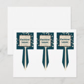 3 Navy / Creme Tree Cup Cake Picks Bruiloft Briefkaart (Voorkant / Achterkant)