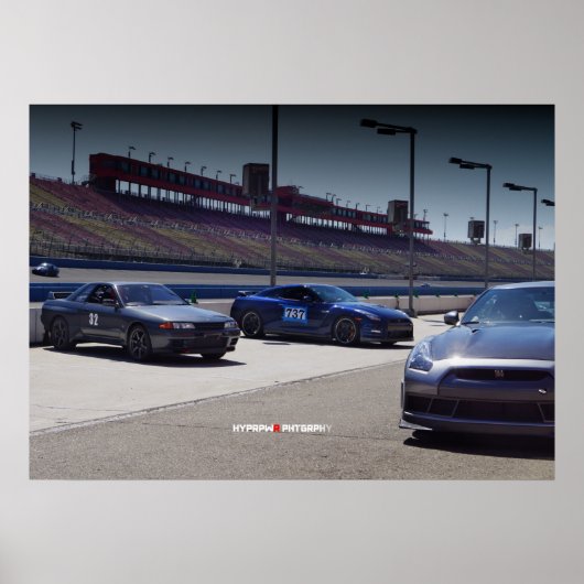 3 Nissan GT-R32 Skyline & R35 Autoclub Speedway Poster (Voorkant)