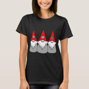3 Nordic Gnomes Christmas Winter Rood Grijs Petten T-shirt