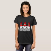 3 Nordic Gnomes Christmas Winter Rood Grijs Petten T-shirt (Voorkant volledig)