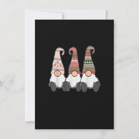 3 Nordic Gnomes Winter Christmas Swedish Tomte Cut Kaart (Voorkant)