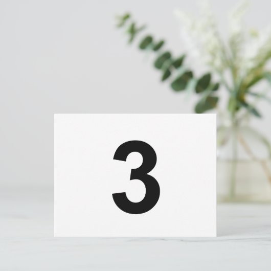 3 - nummer drie briefkaart (Staand voorkant)