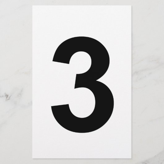 3 - nummer drie briefpapier (Voorkant)