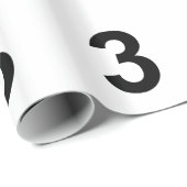 3 - nummer drie cadeaupapier (Rol Hoek)