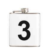 3 - nummer drie heupfles (Voorkant)