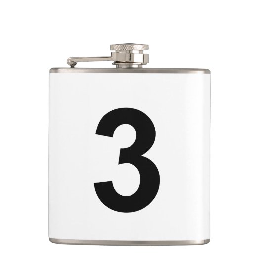 3 - nummer drie heupfles (Voorkant)