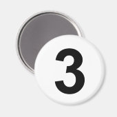 3 - nummer drie magneet (Voorkant / Achterkant)