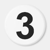 3 - nummer drie magneet (Voorkant)