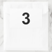 3 - nummer drie rechthoekige sticker (Tas)
