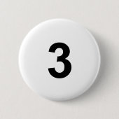 3 - nummer drie ronde button 5,7 cm (Voorkant)