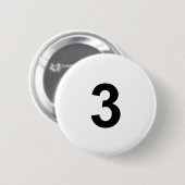 3 - nummer drie ronde button 5,7 cm (Voorkant /achterkant)