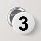 3 - nummer drie ronde button 5,7 cm (Voorkant /achterkant)