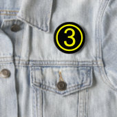 3 - nummer drie ronde button 5,7 cm (In situ)