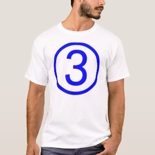 3, nummer drie t-shirt