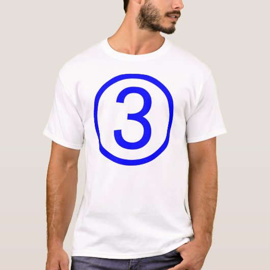 3, nummer drie t-shirt (Voorkant)