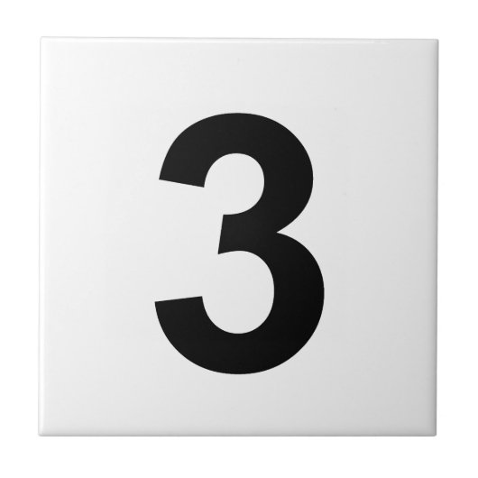 3 - nummer drie tegeltje (Voorkant)