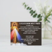 3 O'Clock Divine Mercy Prayer Card Briefkaart (Staand voorkant)