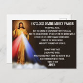 3 O'Clock Divine Mercy Prayer Card Briefkaart (Voorkant / Achterkant)