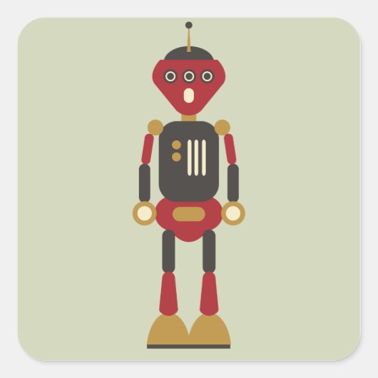 3-ogige robot Sticker (Voorkant)