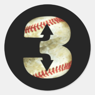 3 Omhoog 3 Omlaag Drie Omlaag Baseball Softball Ronde Sticker