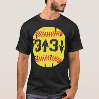 3 Omhoog 3 Omlaag Softbal Liefhebber Sport Liefde T-shirt