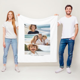 3 ongelijke fotocollage - funky vierzijdige kunst fleece deken