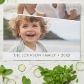 3 ongelijke fotocollage - funky vierzijdige kunst theedoek (Gevouwen)