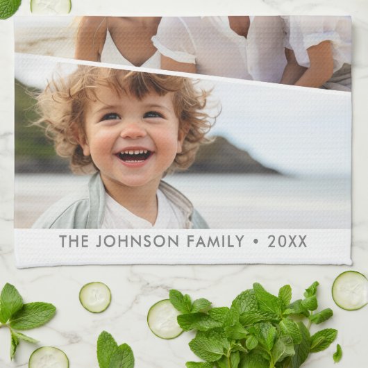 3 ongelijke fotocollage - funky vierzijdige kunst theedoek (Gevouwen)