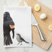 3-oostelijke vogels en 3-botervliegen: theedoek (Quarter Fold)