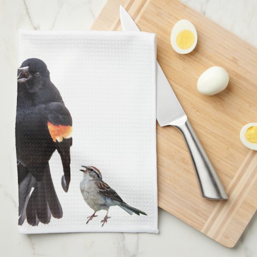 3-oostelijke vogels en 3-botervliegen: theedoek (Quarter Fold)