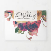 3 op 1 Antiek Rozen  Bohemen bruiloft Drieluik Aankondiging (Cover)