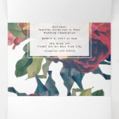 3 op 1 Antiek Rozen  Bohemen bruiloft Drieluik Aankondiging (Binnenkant midden)