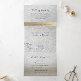 3-op-1 Beach Wedding Tri-Fold Uitnodiging