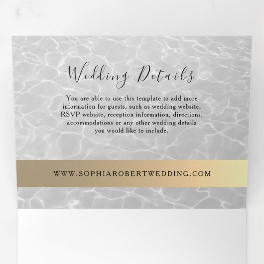 3-op-1 Beach Wedding Tri-Fold Uitnodiging (Binnenzijde eerst)