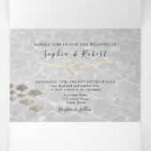 3-op-1 Beach Wedding Tri-Fold Uitnodiging (Binnenkant midden)