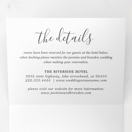 3 op 1 Elegant Photo Wedding Tri-Fold Uitnodiging (Binnenzijde eerst)