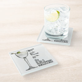 3 op 1 (Nat) Martini Cocktail Recept Kunst Glazen Onderzetter