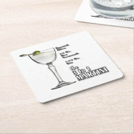 3 op 1 (Natte) Martini Cocktail Recept Kunst Kartonnen Onderzetters