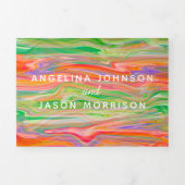 3 op 1 Oranje bruiloft Drieluik Uitnodiging (Cover)