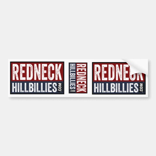3 op 1 Rednek Hillbillies dot com bumper sticker (Voorkant)