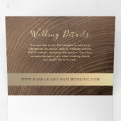 3 op 1 Wood Wedding Tri Fold Invitation Drieluik Uitnodiging (Binnenzijde eerst)