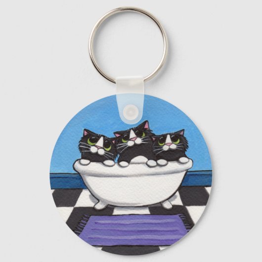 3 op de Tub - Cat Sleutelhanger (Voorkant)