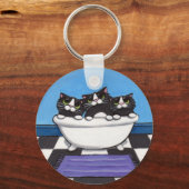 3 op de Tub - Cat Sleutelhanger (Voorkant)