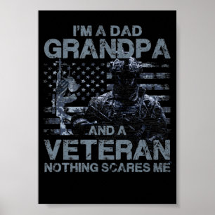 3 Opa Veteraan Blauwe Marine Cerulean Grijs kleur Poster